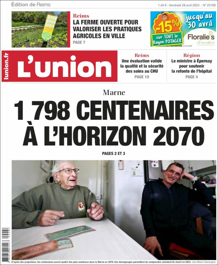 Portada de L'Union (Francia)