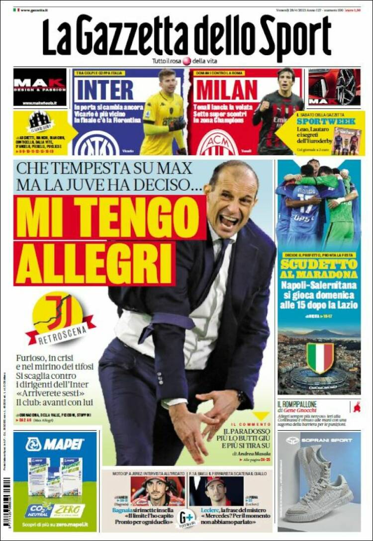 Portada de La Gazzetta dello Sport (Italy)