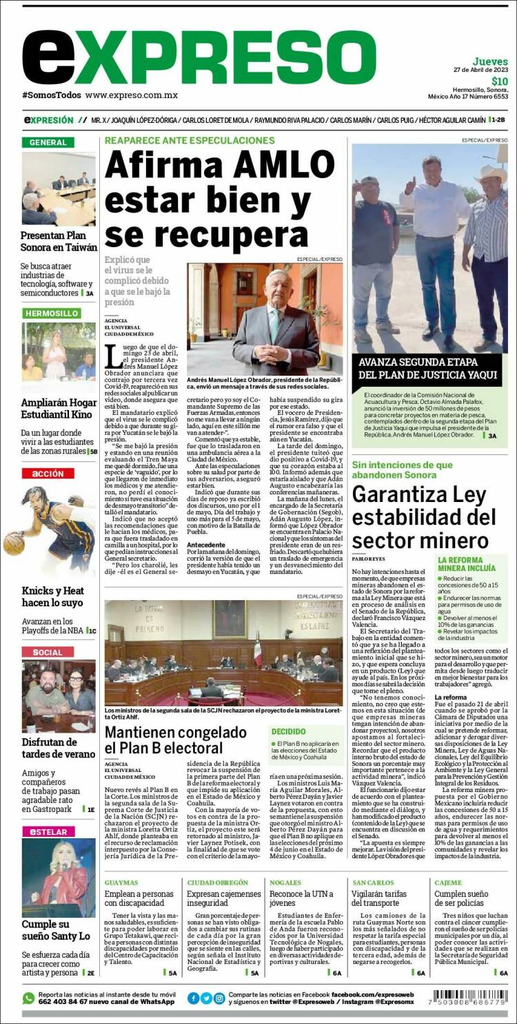 Portada de Expreso (México)
