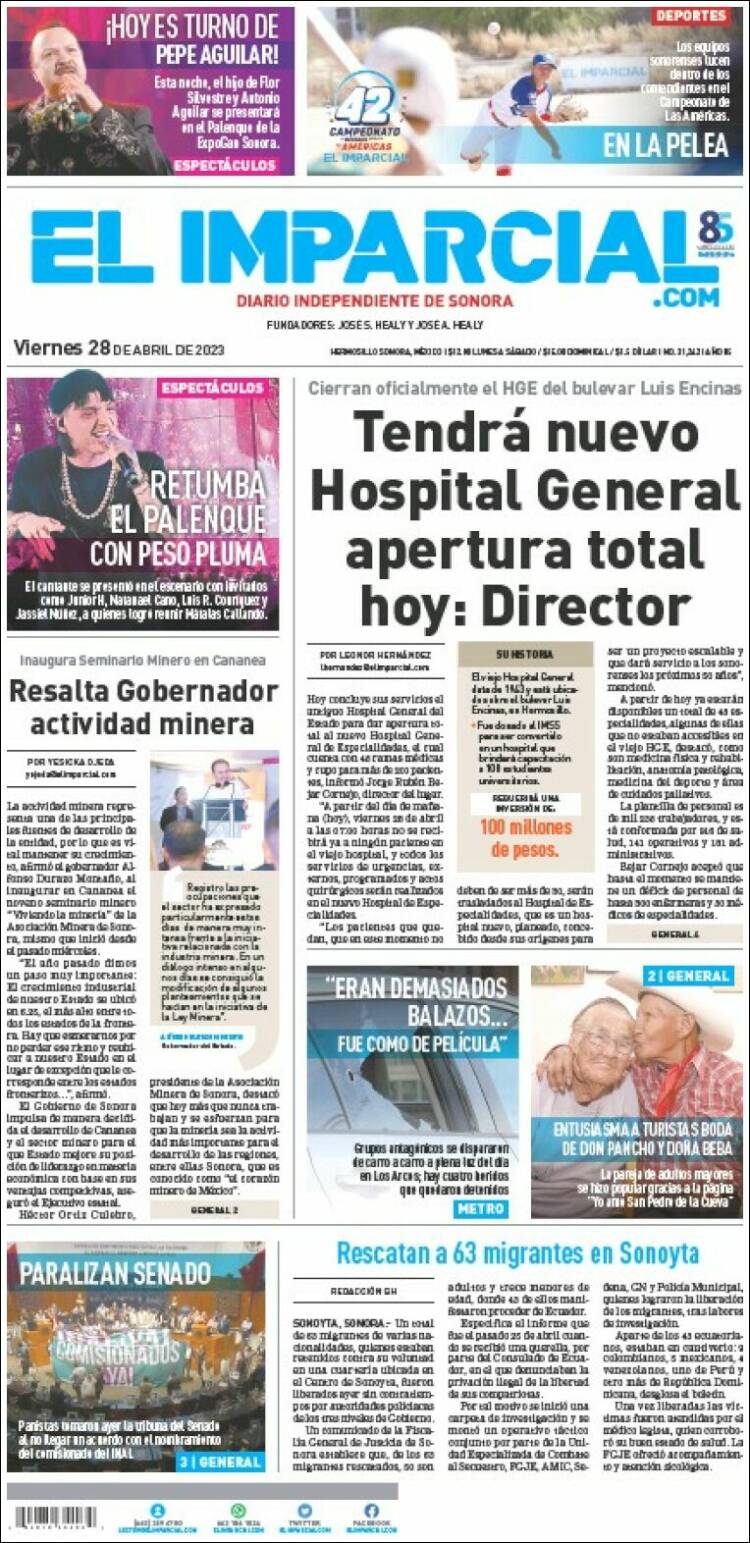 Portada de El Imparcial (México)