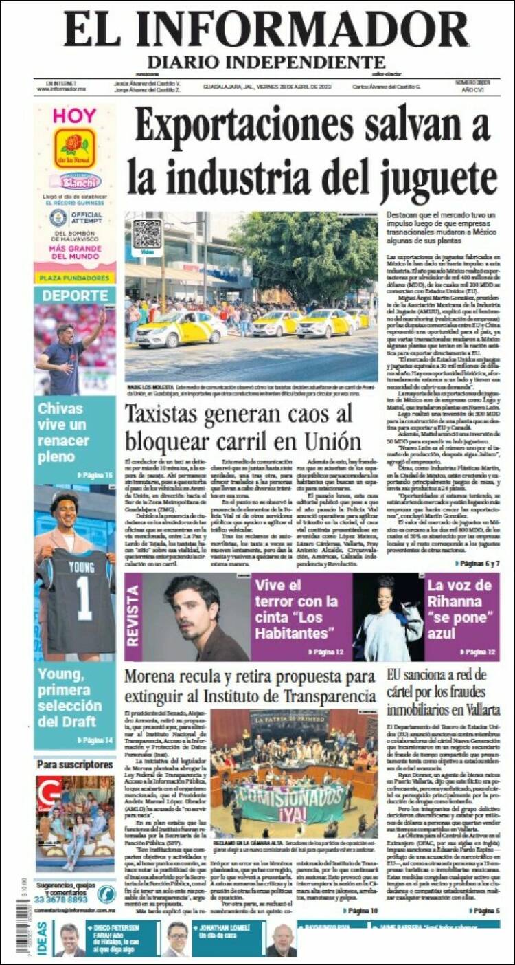 Portada de El Informador (México)