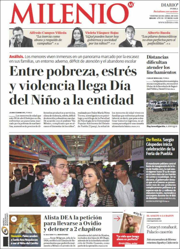 Portada de Milenio de Puebla (México)