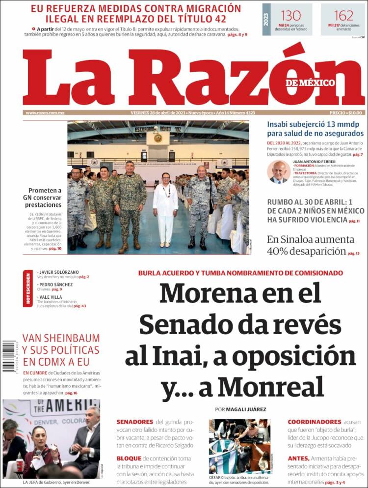 Portada de La Razón (México)