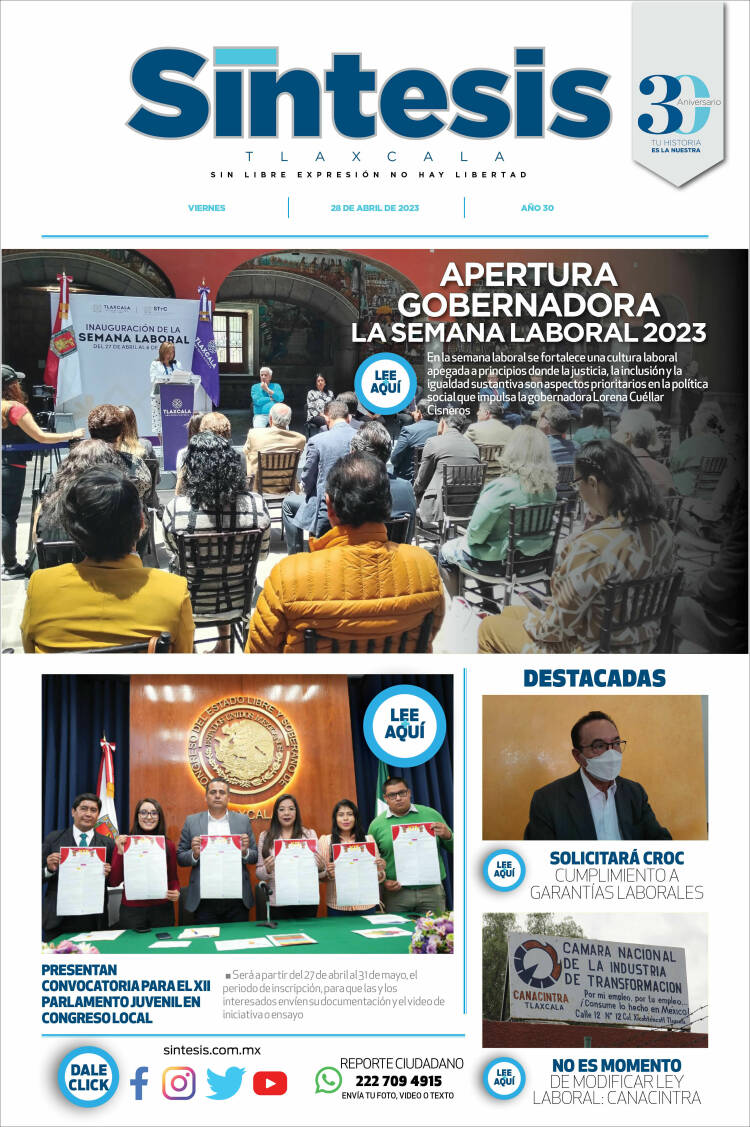 Portada de Síntesis de Tlaxcala (México)