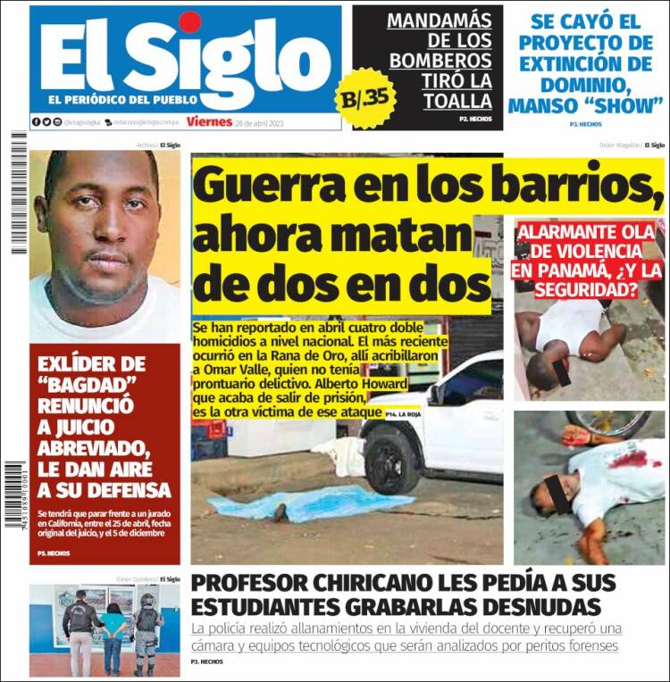 Portada de El Siglo (Panam&aacute;)