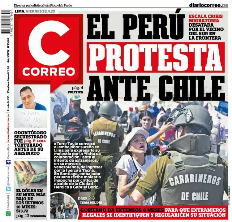 Portada de Diario Correo (Per&uacute;)