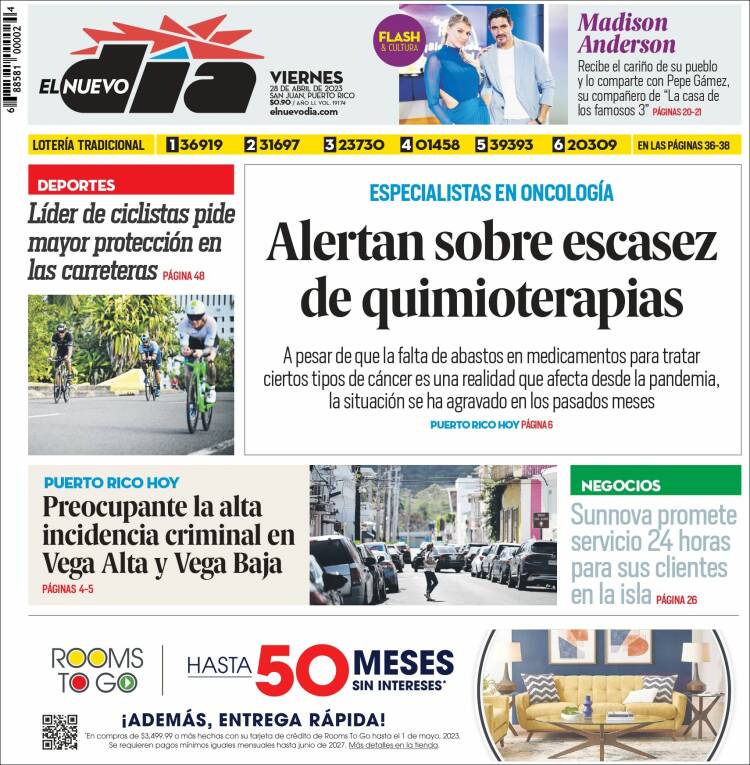 Portada de El Nuevo Día (Puerto Rico)