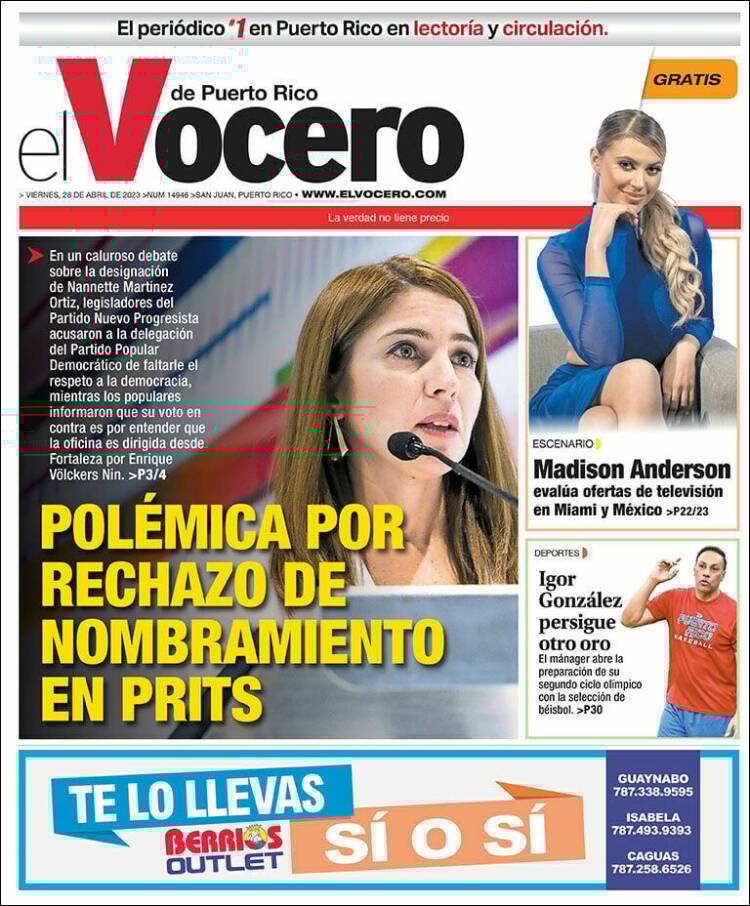 Portada de Vocero (Puerto Rico)
