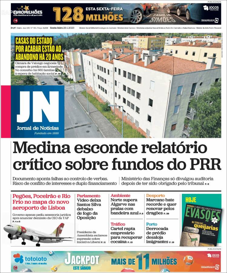 Portada de Jornal de Notícias (Portugal)
