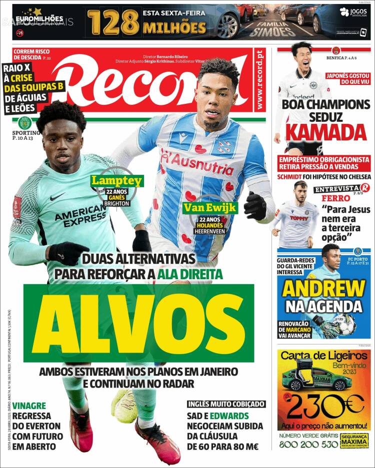 Portada de Record (Portugal)