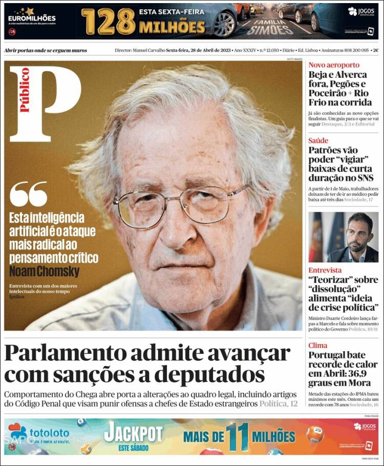 Portada de Público (Portugal)
