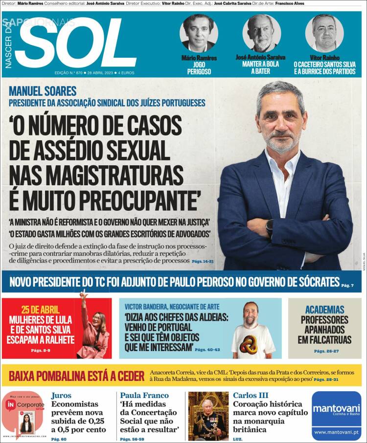 Portada de Jornal Sol (Portugal)