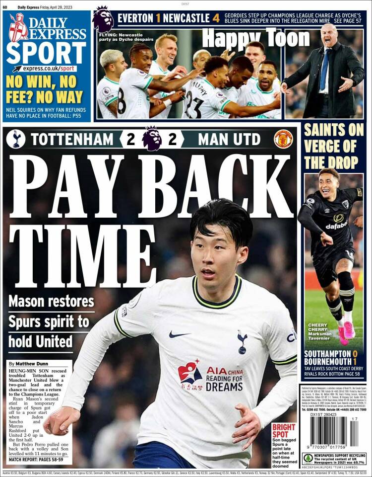 Portada de Express Sport (Reino Unido)