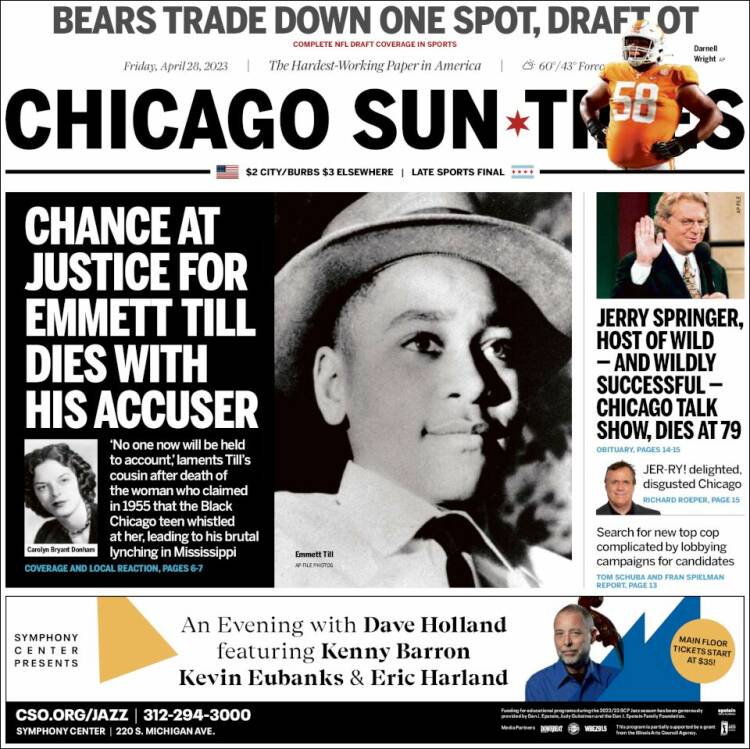 Portada de Chicago Sun-Times (USA)