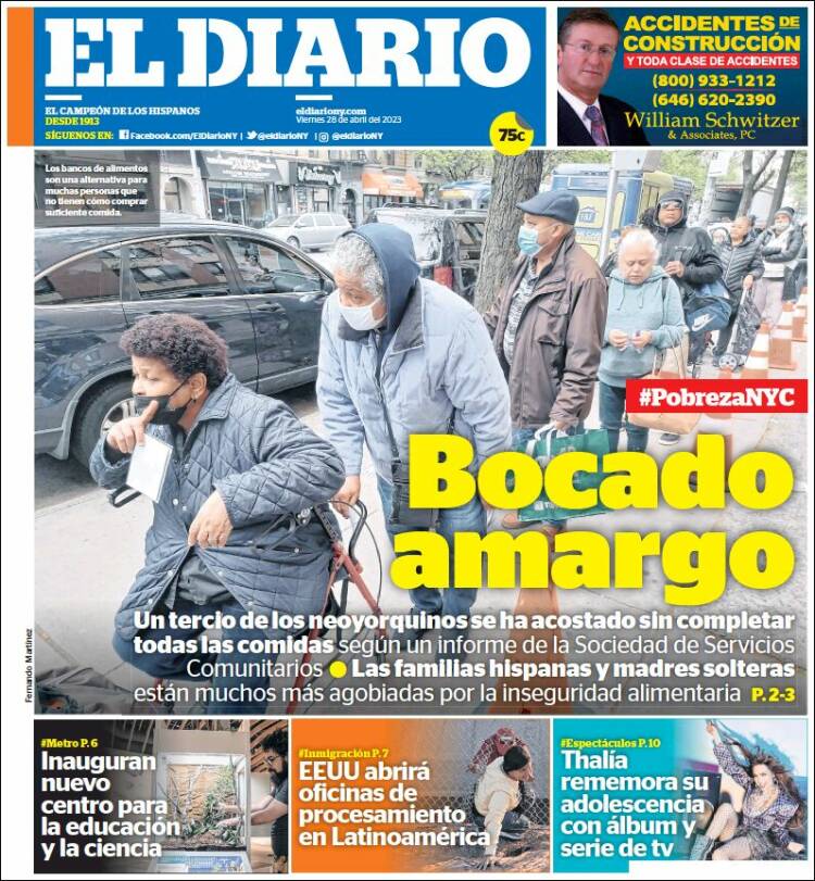 Portada de El Diario NY (USA)