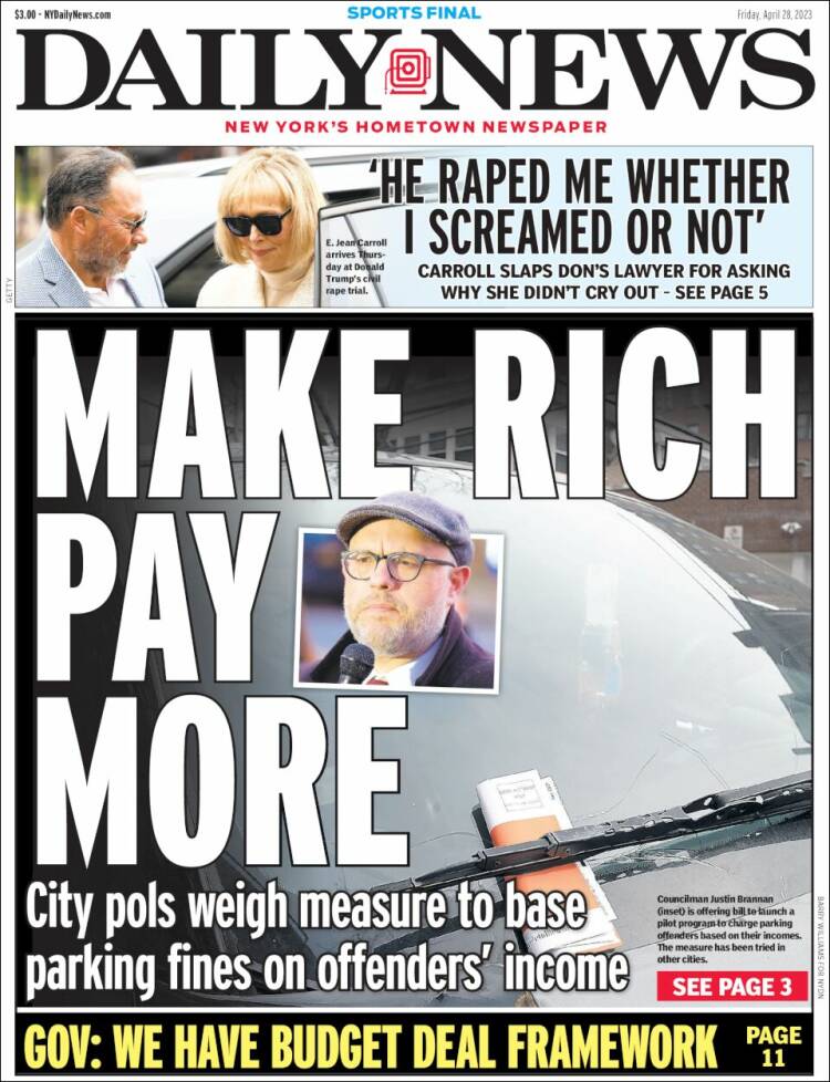 Portada de Daily News - New York (USA)