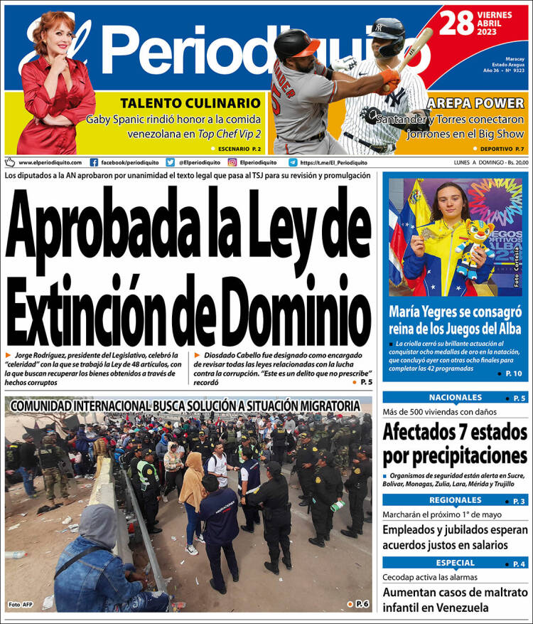 Portada de Periodiquito de Aragua (Venezuela)