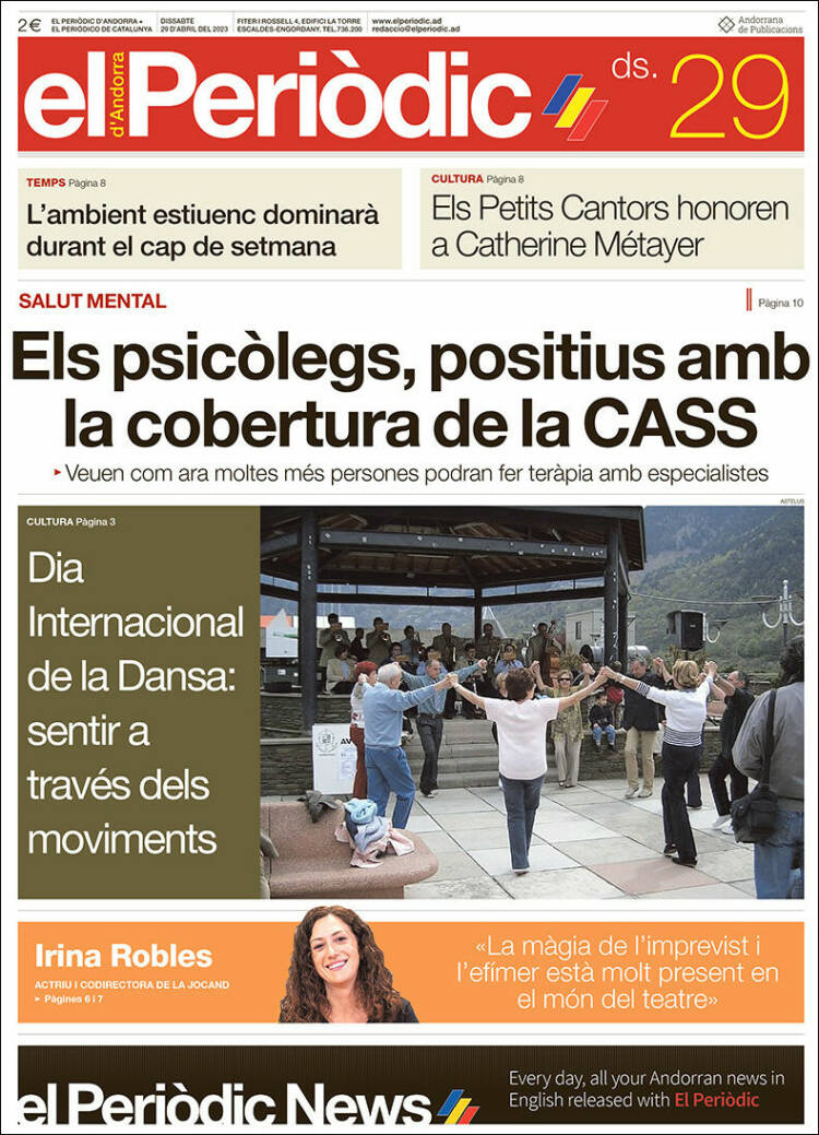 Portada de El Periòdic d'Andorra (Andorra)