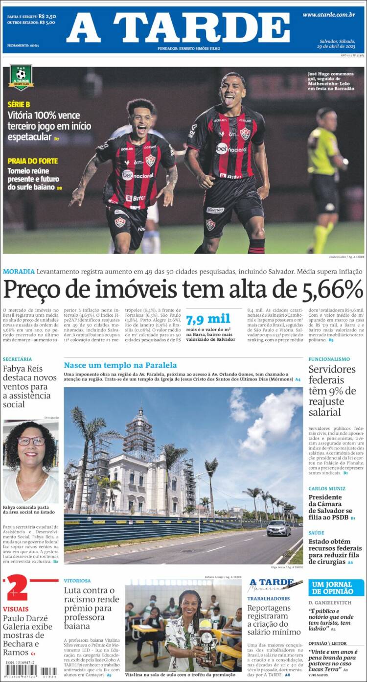 Portada de Diário A Tarde (Brasil)