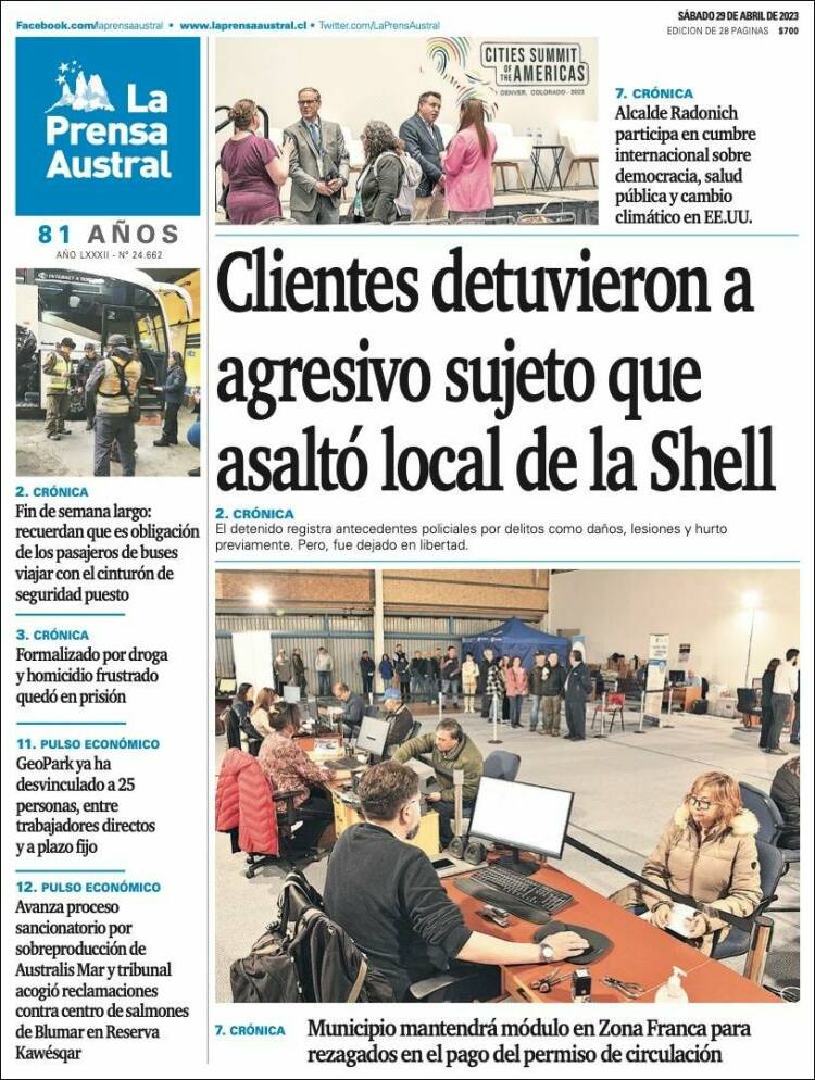 Portada de El Magallanes (Chile)