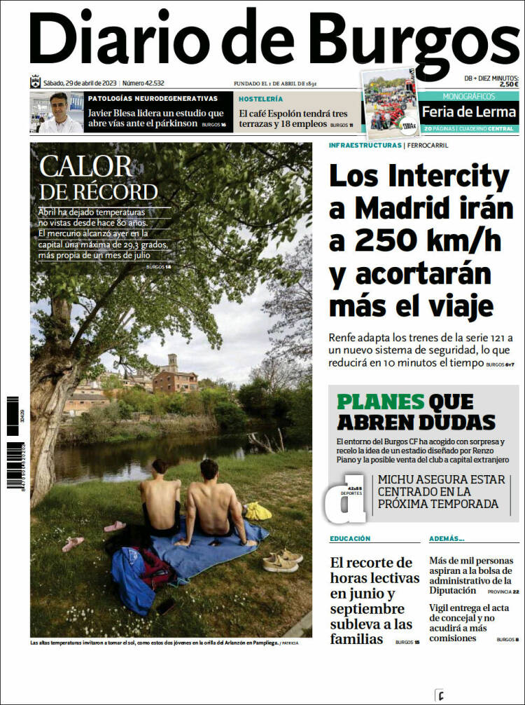 Portada de Diario de Burgos (Espa&ntilde;a)