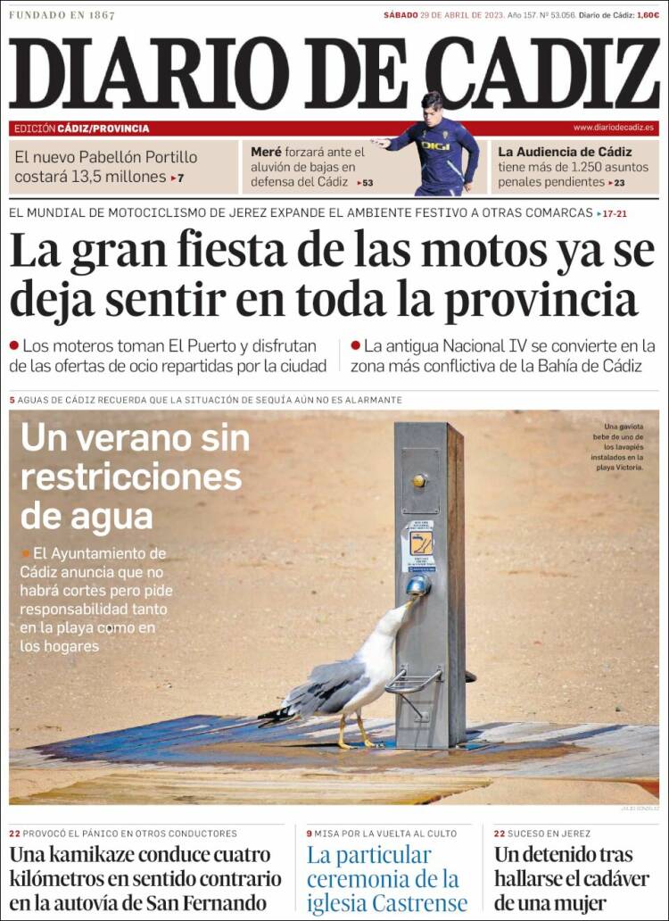 Portada de Diario de Cádiz (Espa&ntilde;a)