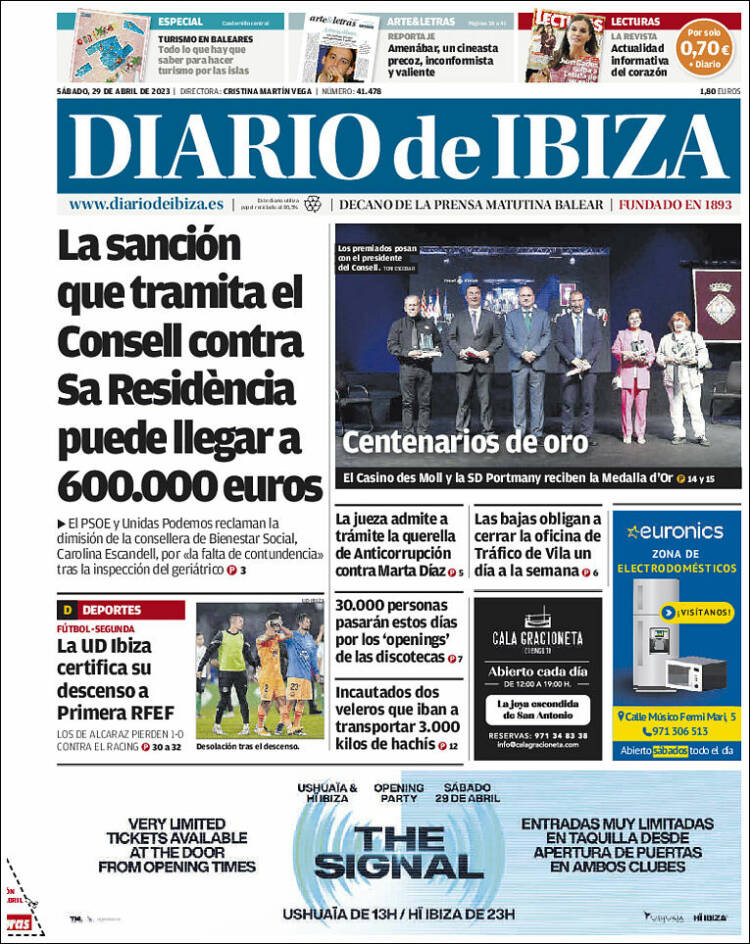 Portada de Diario de Ibiza (Espa&ntilde;a)