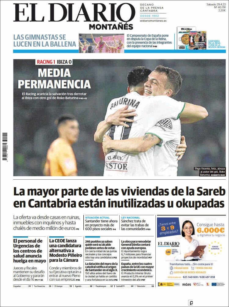 Portada de El Diario Montañés (Espa&ntilde;a)