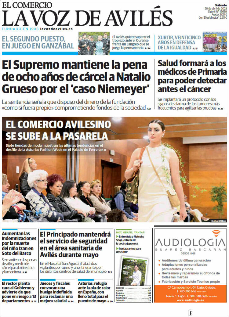 Portada de El Comercio - Avilés (Espa&ntilde;a)