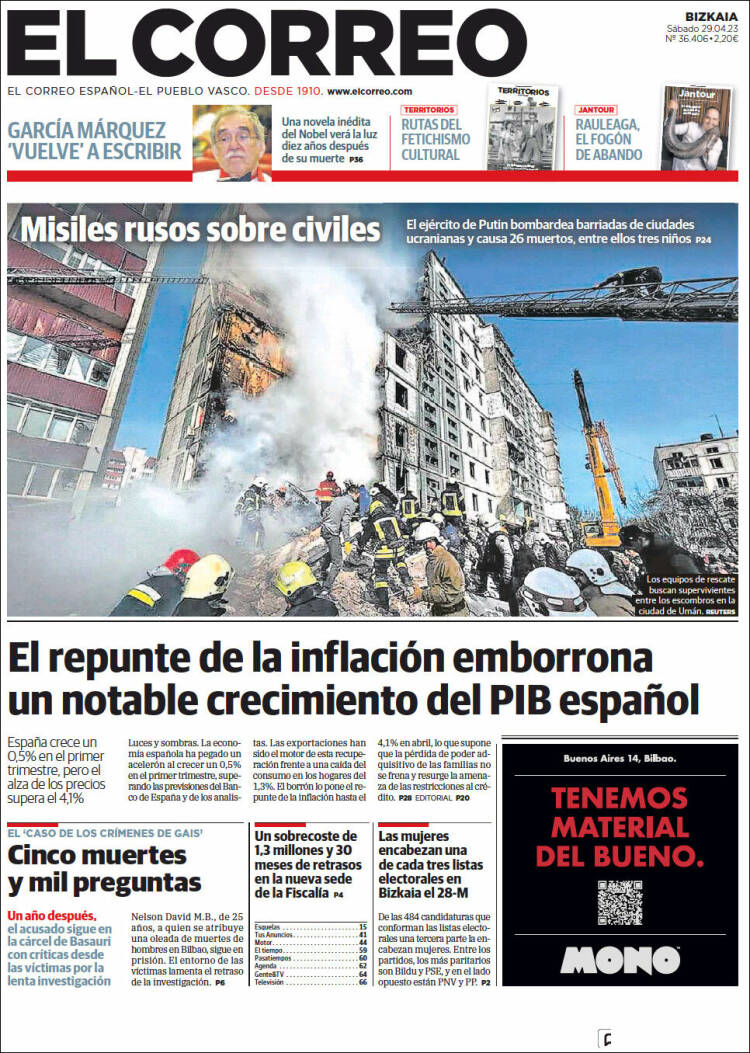Portada de El Correo (Espa&ntilde;a)