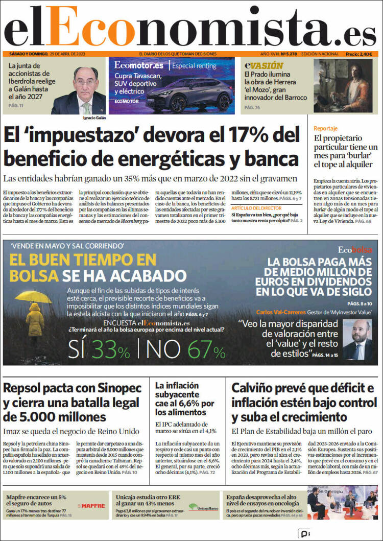 Portada de El Economista (Espa&ntilde;a)