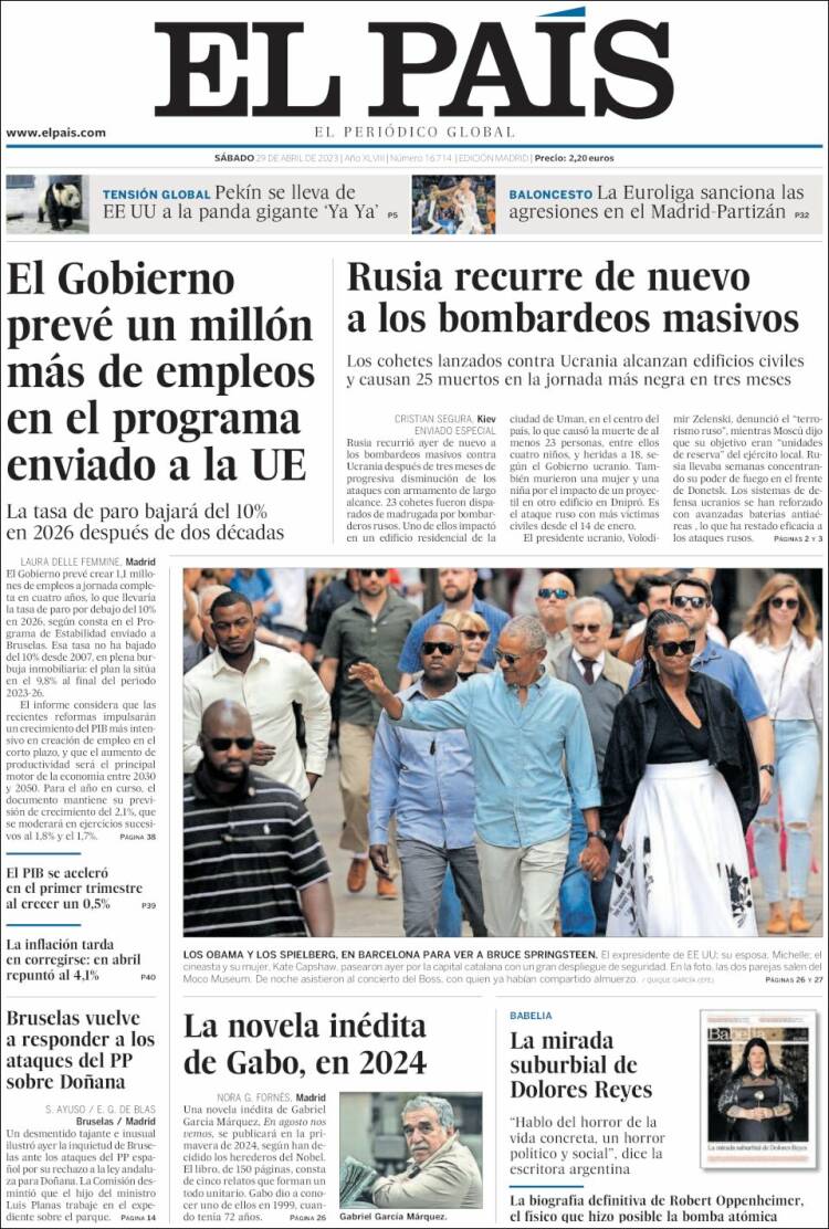 Portada de El País (Espa&ntilde;a)