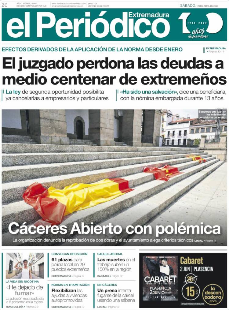 Portada de El Periódico de Extremadura (Espa&ntilde;a)