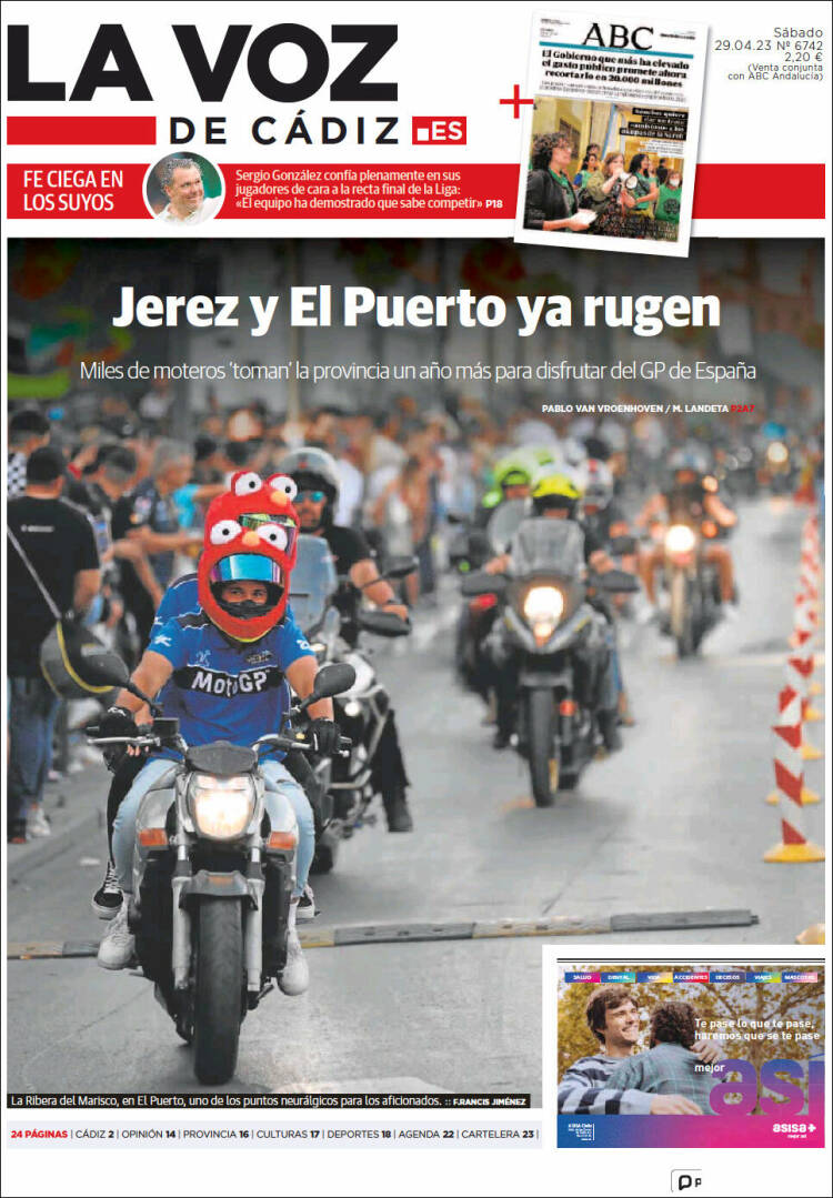 Portada de La Voz de Cádiz (Espa&ntilde;a)