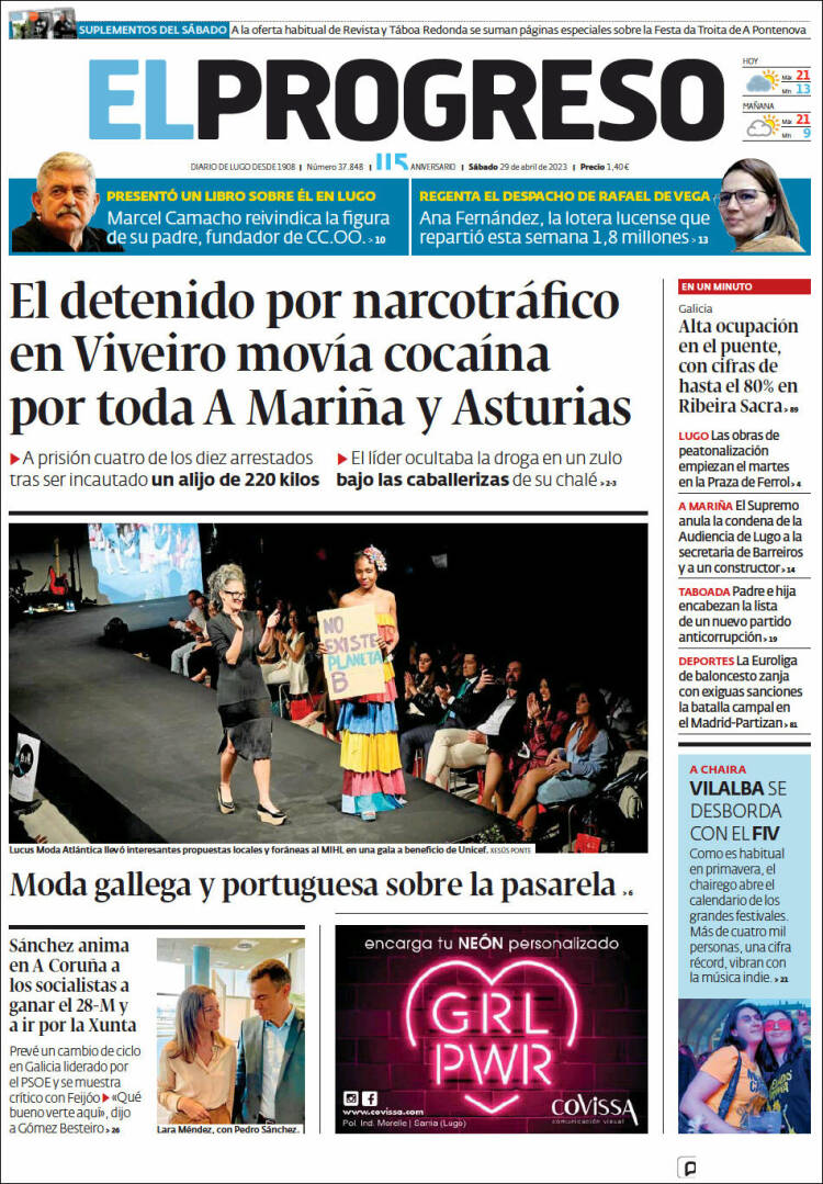 Portada de El Progreso (Espa&ntilde;a)