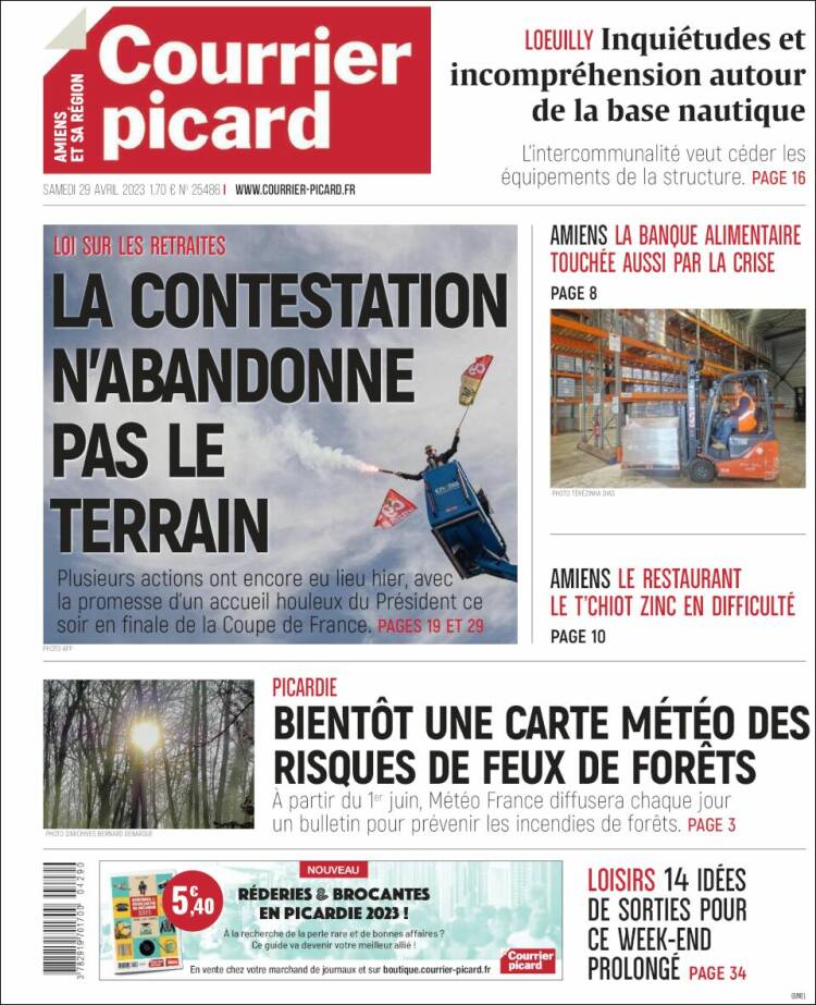 Portada de Courrier Picard (Francia)