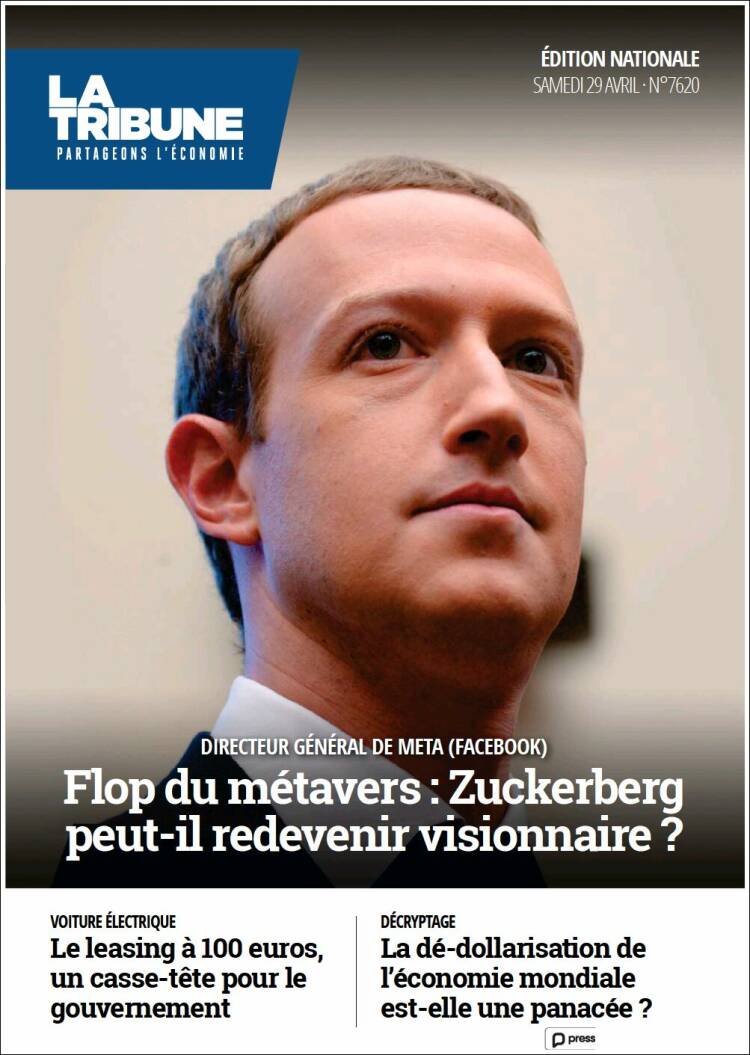 Portada de La Tribune (Francia)