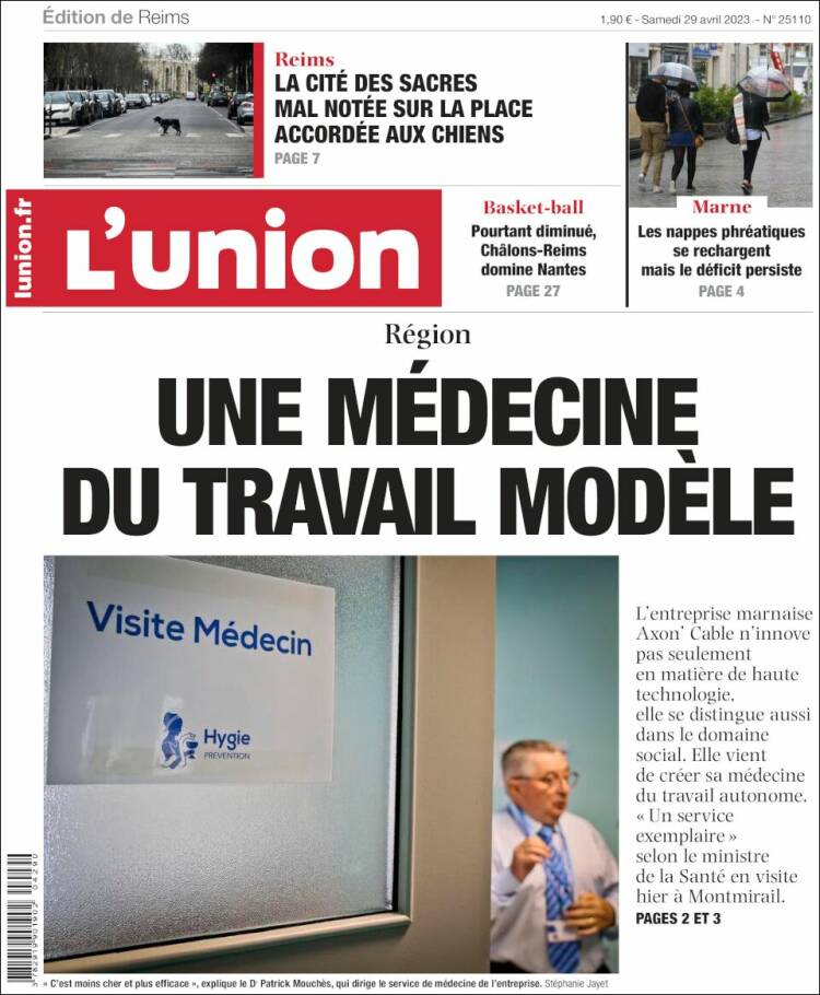Portada de L'Union (Francia)