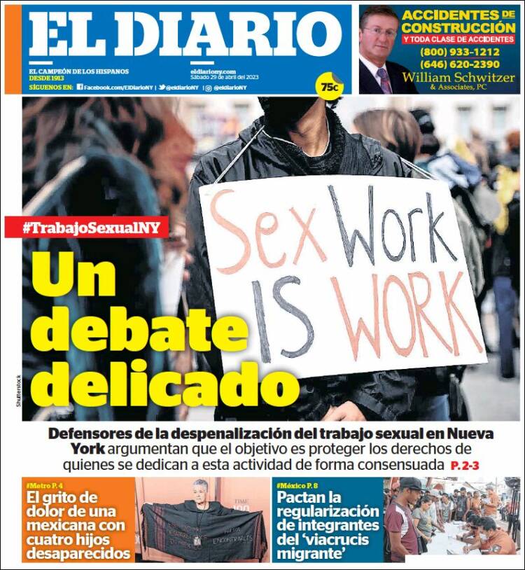 Portada de El Diario NY (USA)