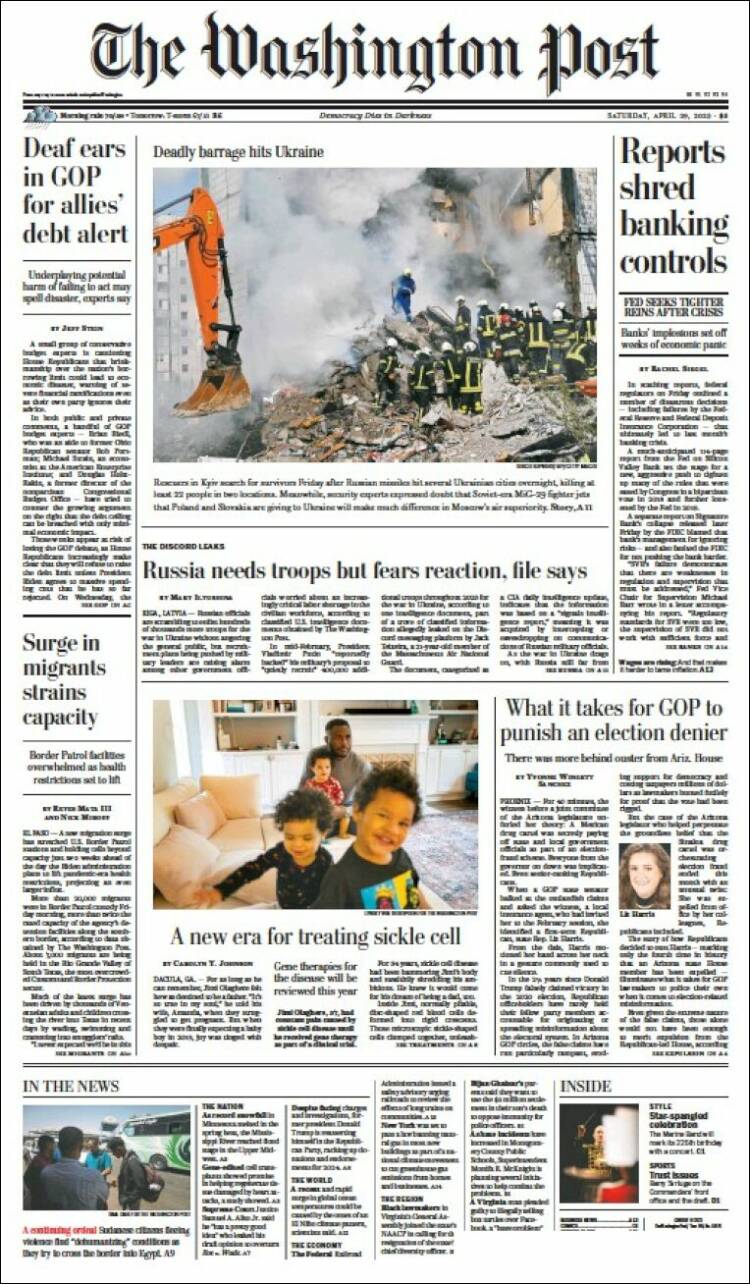 Portada de The Washington Post (USA)