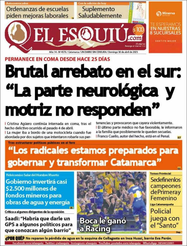 Portada de El Esquiu (Argentina)