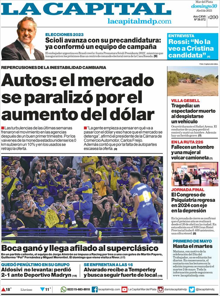 Portada de Diario La Capital - Mar del Plata (Argentina)