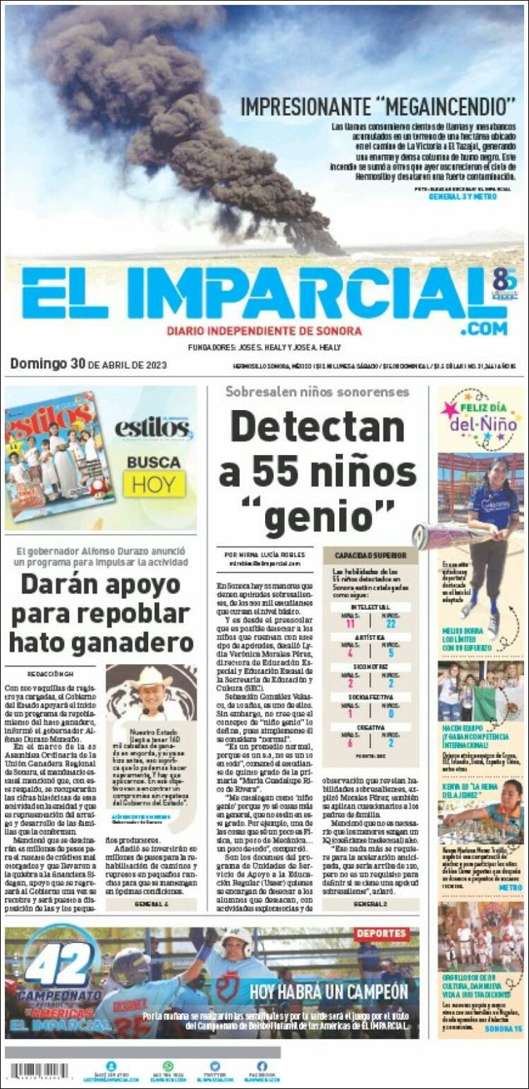 Portada de El Imparcial (M&eacute;xico)