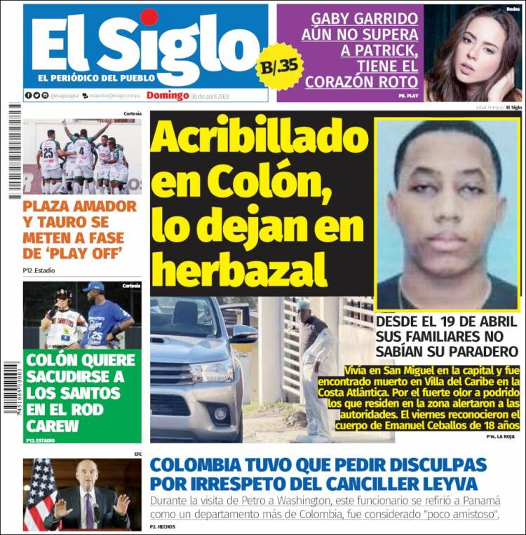 Portada de El Siglo (Panam&aacute;)