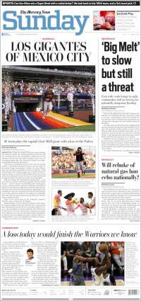 Portada de San Jose Mercury News (USA)