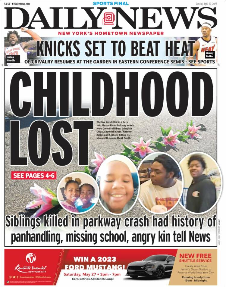 Portada de Daily News - New York (USA)