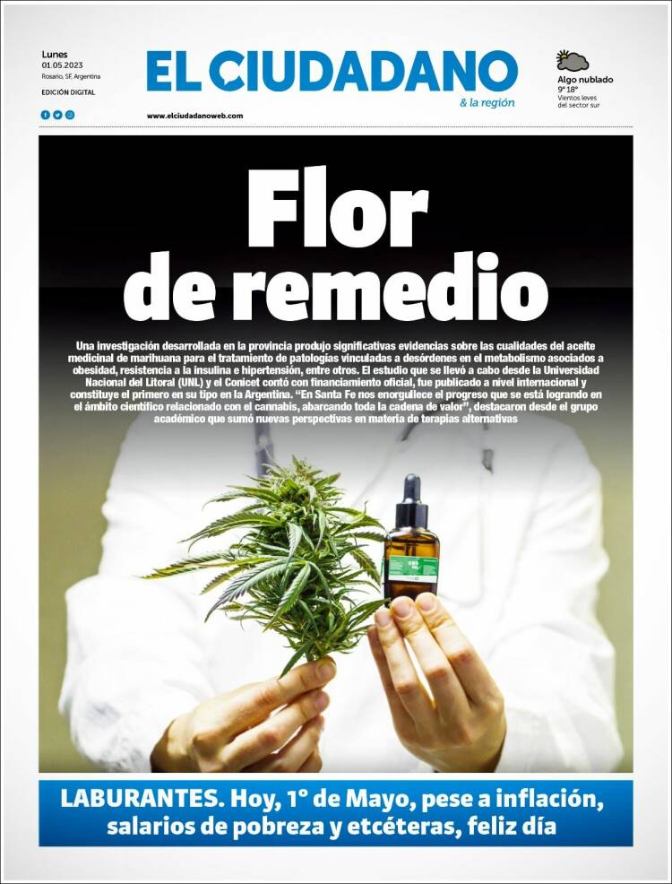 Portada de Diario El Ciudadano (Argentina)