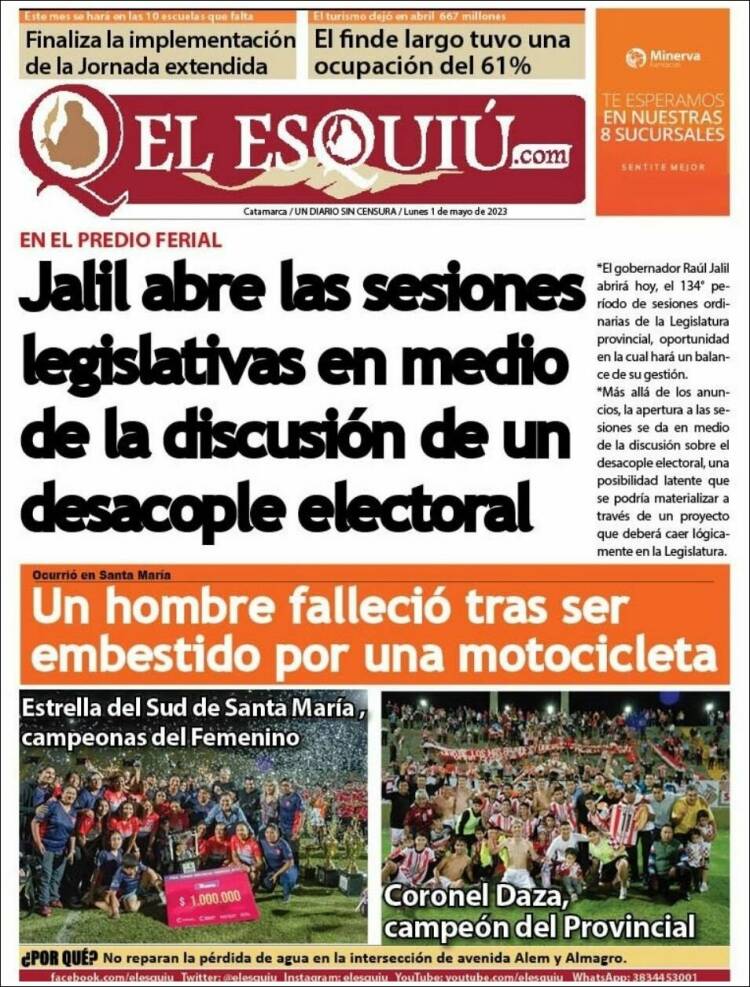 Portada de El Esquiu (Argentina)