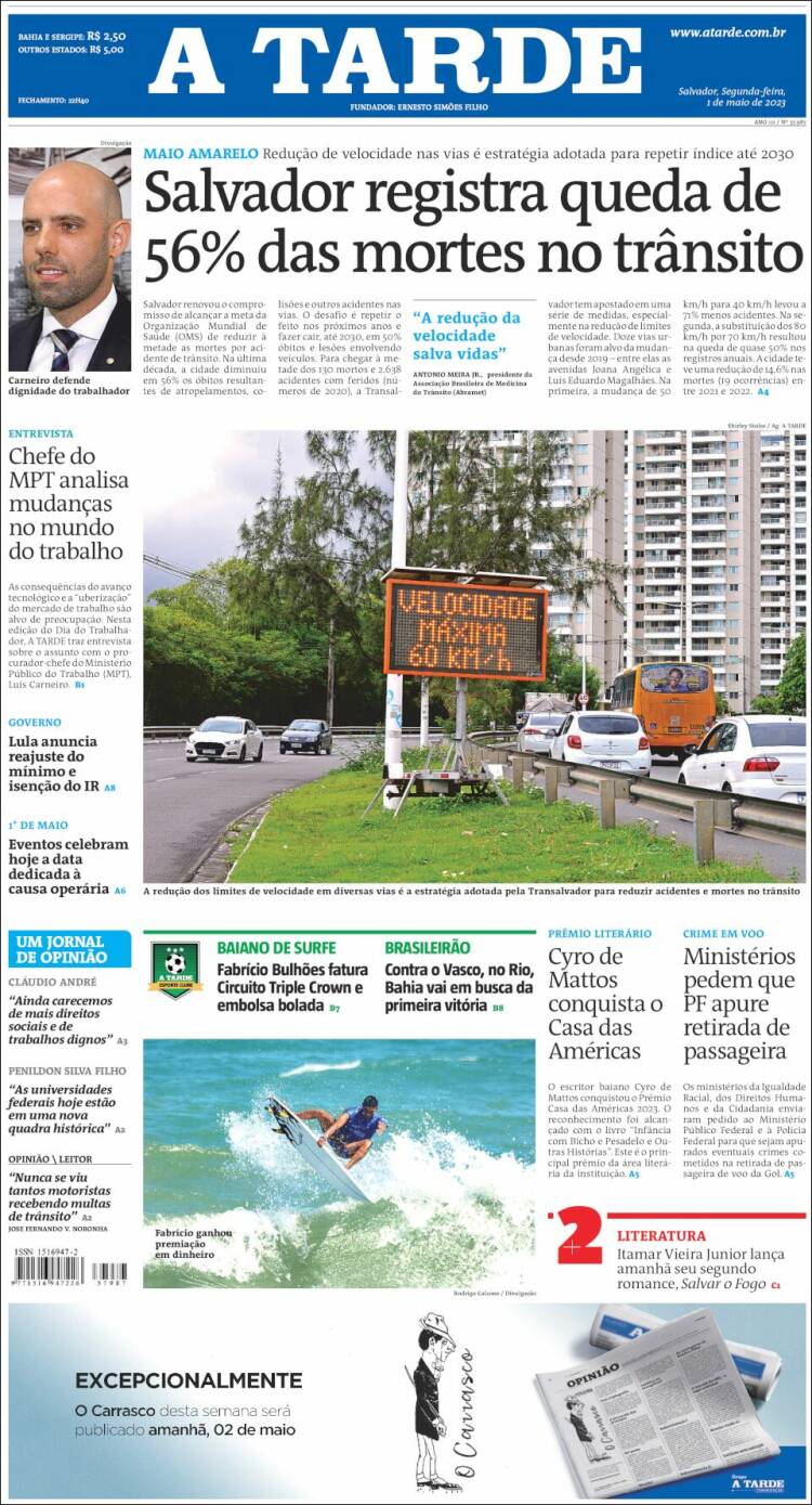 Portada de Diário A Tarde (Brasil)