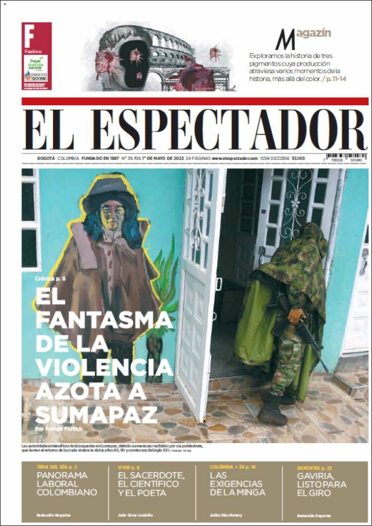 Portada de El Espectador (Colombia)